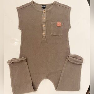 Art Class Cotton Waffle Jumpsuit Olive Green - 4T